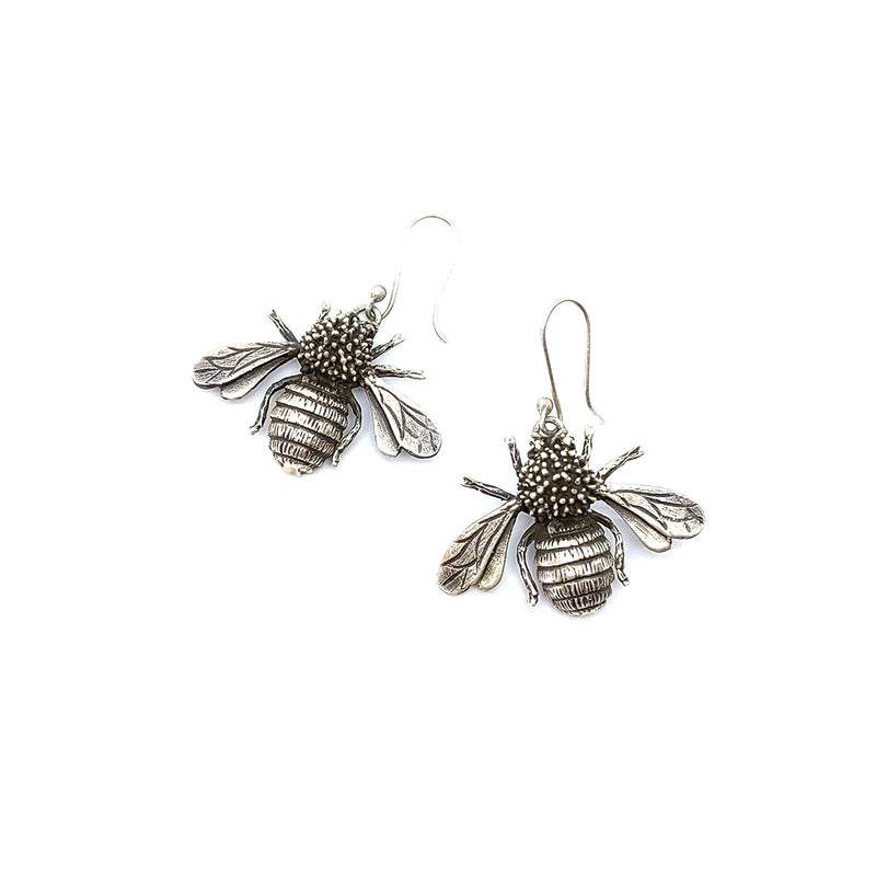 Aretes Abeja Reina Plata Fina 950