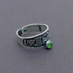 Anillo de la Suerte y Agata Verde Plata 925