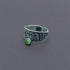 Anillo de la Suerte y Agata Verde Plata 925