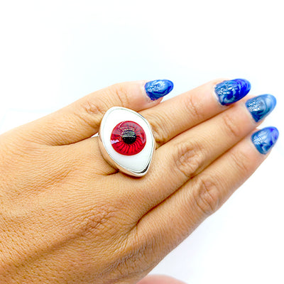 Anillo Ojo Turco Jumbo Rojo