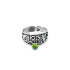 Anillo de la Suerte y Agata Verde Plata 925