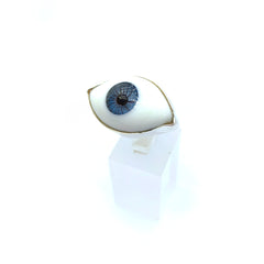 Anillo Ojo Turco Maxi Azul Marino Plata Fina 925