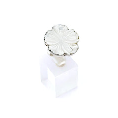 Anillo Flor Maxi Madre Perla Plata 925