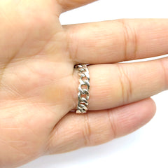 Anillo Esclavita con Tejido Barbado Plata Fina 925