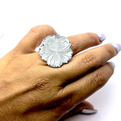 Anillo Flor Maxi Madre Perla Plata 925